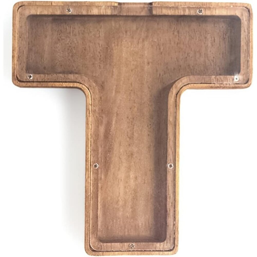 Large Wooden Letter Coin Personalized Piggy Bank